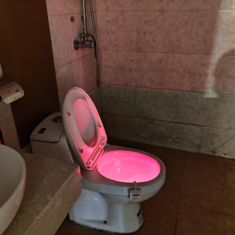AUSAYE Toilet Night Light, Motion Sensor Lamp 8 Color Changing LED Toilet Bowl Night Light -Funny Unique Christmas Gifts for Mom Him Men Her Kids Stocking Stuffers - Image 3